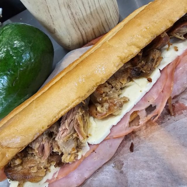 Pernil / Roast Pork Sandwich.