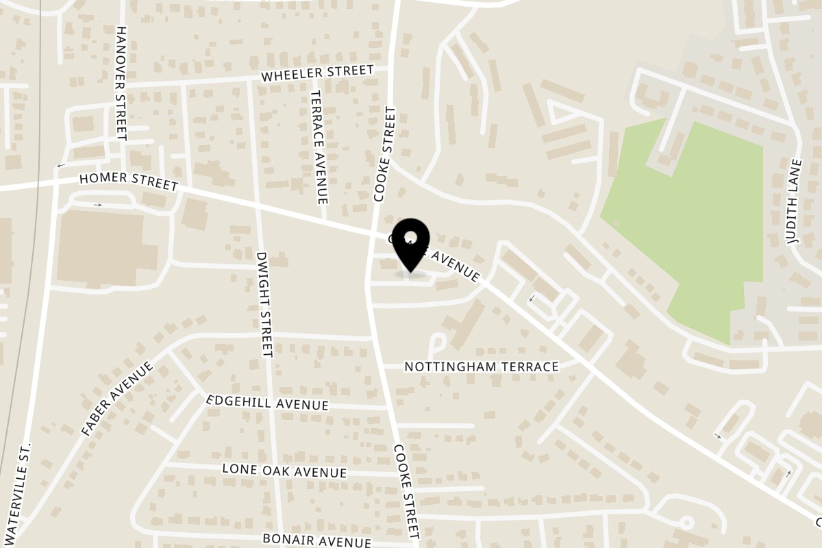 Map showing the location of La Casita de Manta on 581 Chase Ave in Waterbury